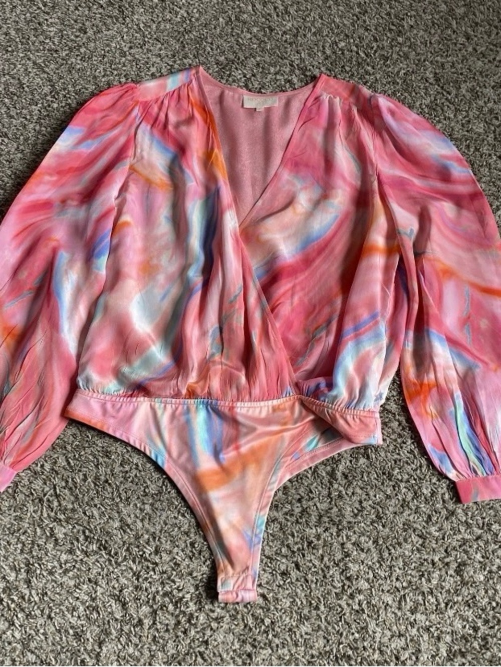 Rococo Sand X REVOLVE Davina Bodysuit Women’s XL Pink Orange Top Beach Vacation